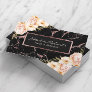 Vintage Floral Rose Gold Marble Beauty Salon & Spa Business Card
