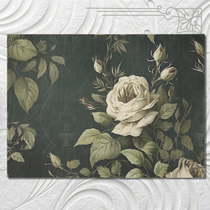 Vintage Floral Rose Greenery Decoupage Tissue Paper