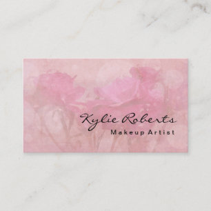 Vintage Floral Rose Makeup Artist Calligraphy Business Card