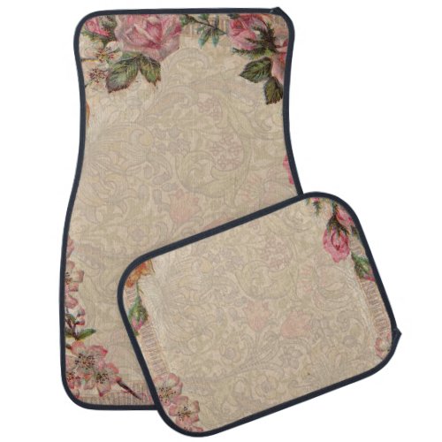 Vintage Floral Roses Antique Girly Beautiful Car Floor Mat
