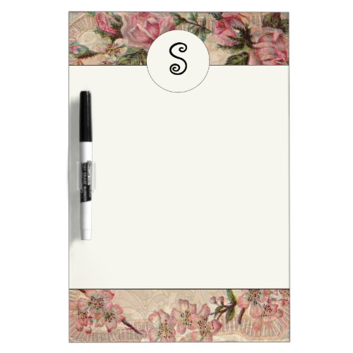 Vintage Floral Roses Antique Girly Beautiful Dry Erase Board