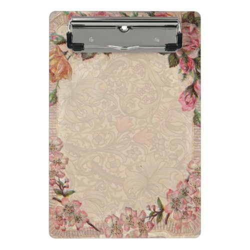 Vintage Floral Roses Antique Girly Beautiful Mini Clipboard