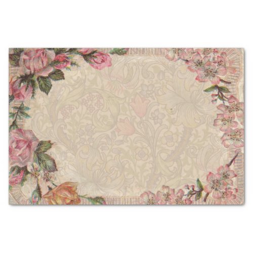 Vintage Floral Roses Antique Soft Girly Tissue Paper