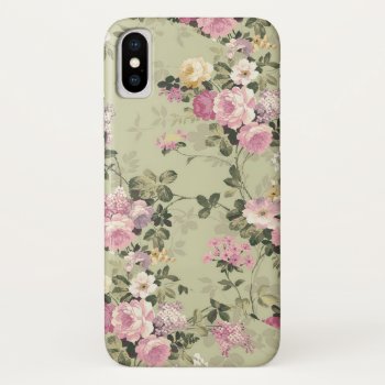 Vintage Floral Roses Iphone X Case by LeAnnS123 at Zazzle