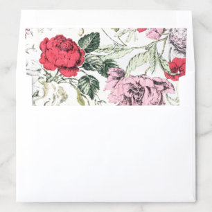 Vintage Floral Roses Dragonfly Red Purple Wedding Envelope Liner