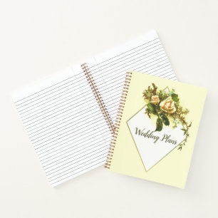 Vintage Floral Roses Wedding Planner Notebook