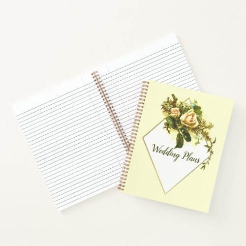 Vintage Floral Roses Wedding Planner Notebook