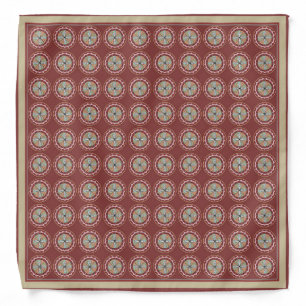 Vintage Floral Rosette Silk Bandana