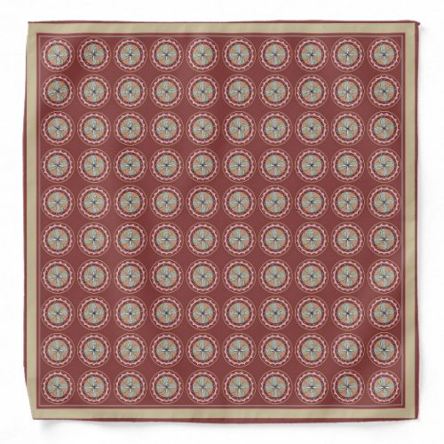 Vintage Floral Rosette Silk Bandana
