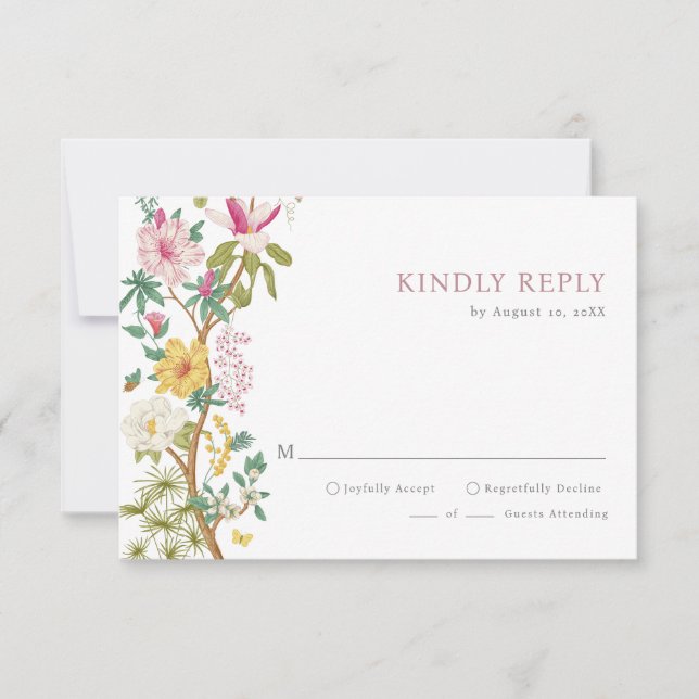 Vintage Floral RSVP Cards (Front)