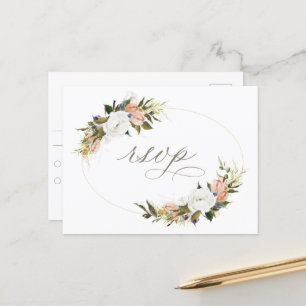 Vintage Floral RSVP Postcard