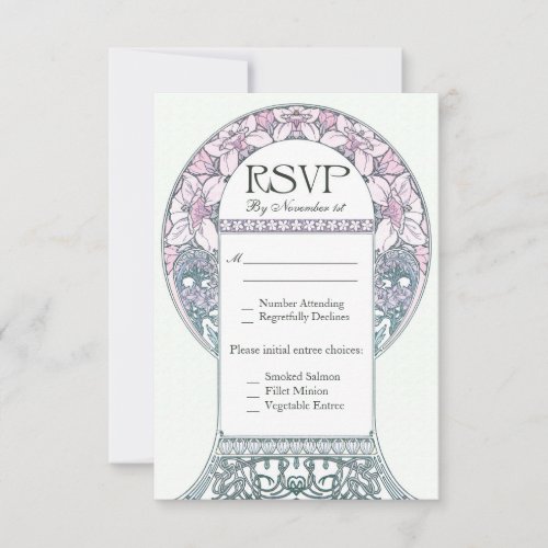 Vintage Floral RSVP Wedding Cards V v1