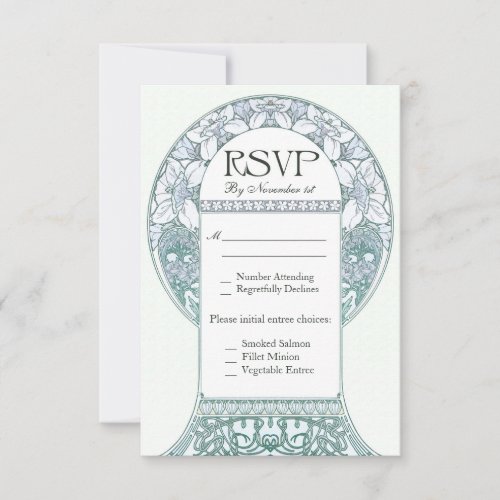 Vintage Floral RSVP Wedding Cards V v3