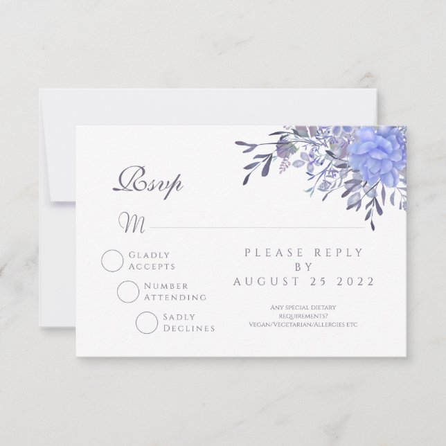 Vintage Floral RSVP Wedding Response Card (Front)