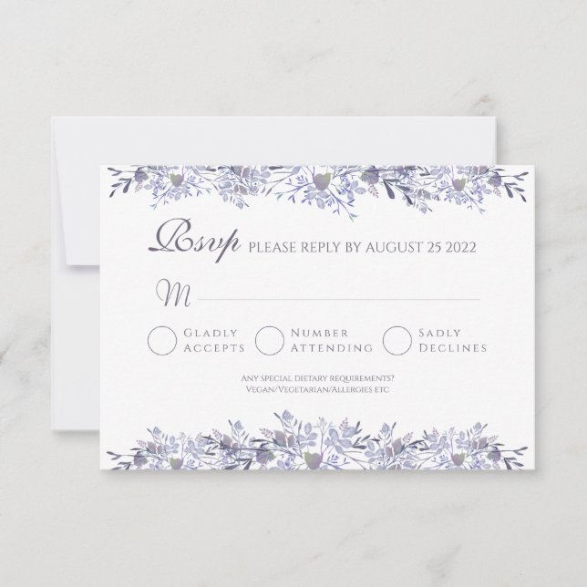 Vintage Floral RSVP Wedding Response Card (Front)