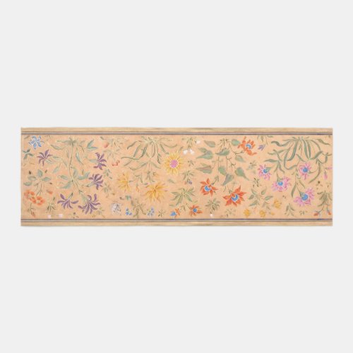 Vintage Floral Rug Runner _ Cream Colorful Flowers