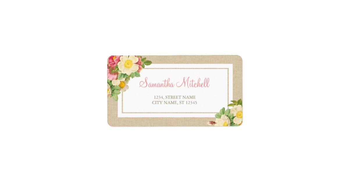 Vintage Floral Rustic Address Labels | Zazzle