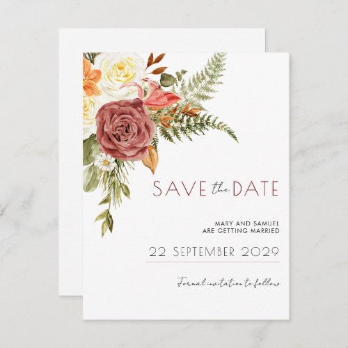 Vintage Floral Rustic Save The Day Card