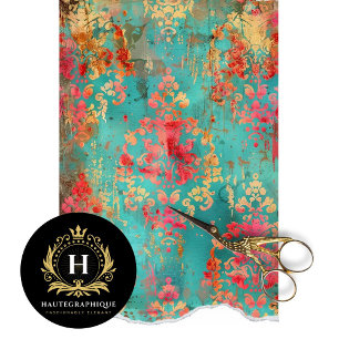 Vintage Floral Rustic Texture French  Decoupage Tissue Paper