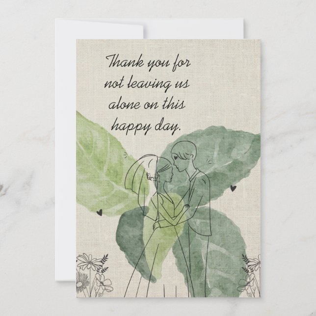 Vintage Floral Rustic Wedding Announcement (Back)