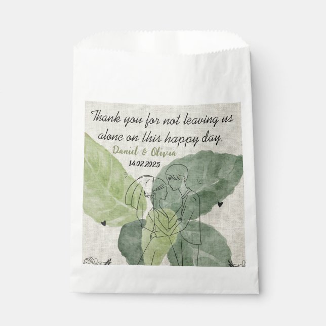 Vintage Floral Rustic Wedding Favor Bag (Front)
