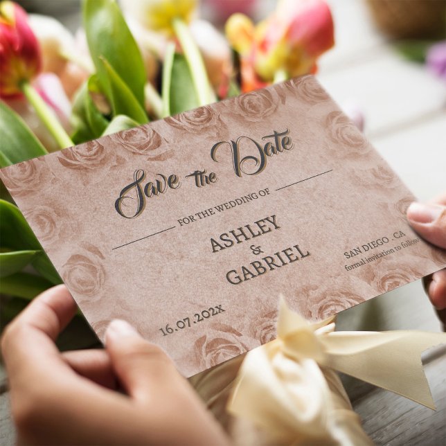 Vintage Floral Rustic Wedding Save The Date (Vintage Floral Rustic Wedding Save The Date)