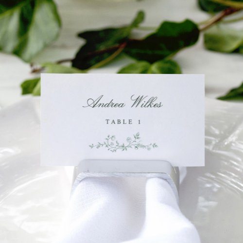 Vintage Floral Sage Green Wedding Escort Cards