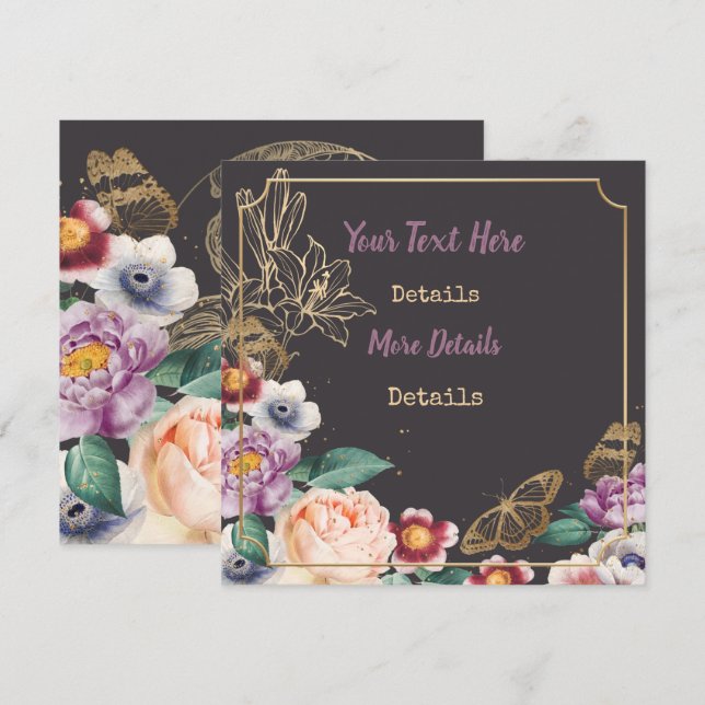 Vintage Floral Save The Date (Front/Back)