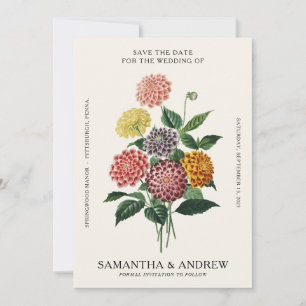 Vintage Floral Save The Date Invitation