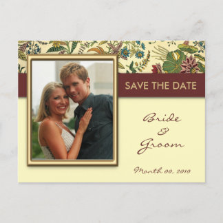 Vintage Floral Save the Date Photo Postcards