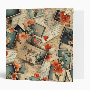 Vintage Floral Scrapbook Pattern 3 Ring Binder