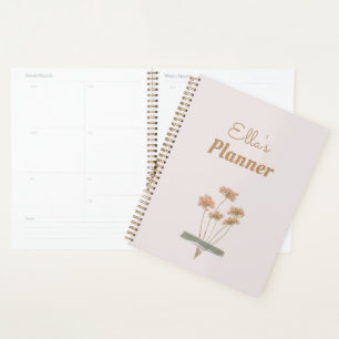Vintage Floral Scrapbook Taped Flowers Name Planner