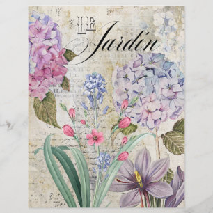 Vintage Floral Scrapbooking Paper Sheet