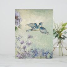 Vintage Floral Scrapbooking Paper Sheet