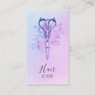 vintage floral script hairstylist hair stylist business card