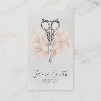 vintage floral script hairstylist hair stylist business card