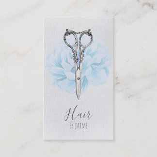 vintage floral script hairstylist hair stylist business card