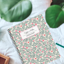 Vintage Floral Script Name Monogram