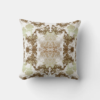 Vintage Floral Scroll Design Throw Pillow