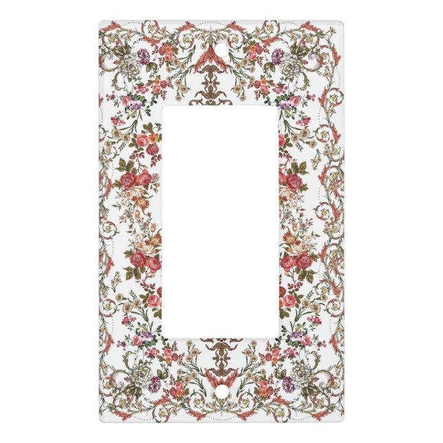 Vintage Floral scrolls Light Switch Cover (Front)