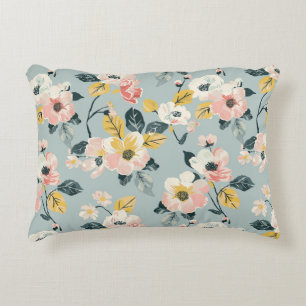 Vintage Floral Seamless Pattern Fabric Accent Pillow