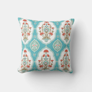 Vintage floral seamless pattern in oriental style throw pillow