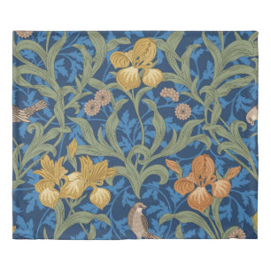 Vintage floral seamless pattern with orange iris a duvet cover