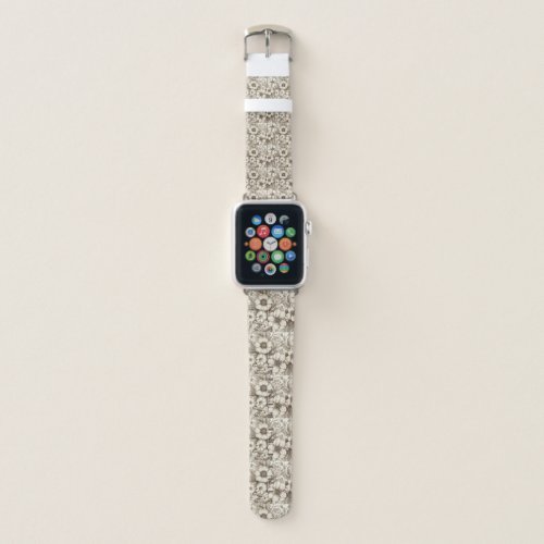 Vintage Floral Sepia Pattern 13 Apple Watch Band