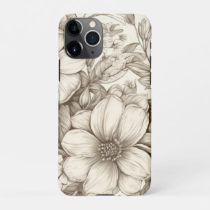 Vintage Floral Sepia Pattern (13) iPhone 11Pro Case