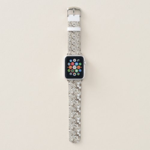 Vintage Floral Sepia Pattern 15 Apple Watch Band