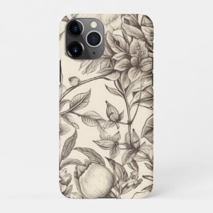 Vintage Floral Sepia Pattern (2) iPhone 11Pro Case
