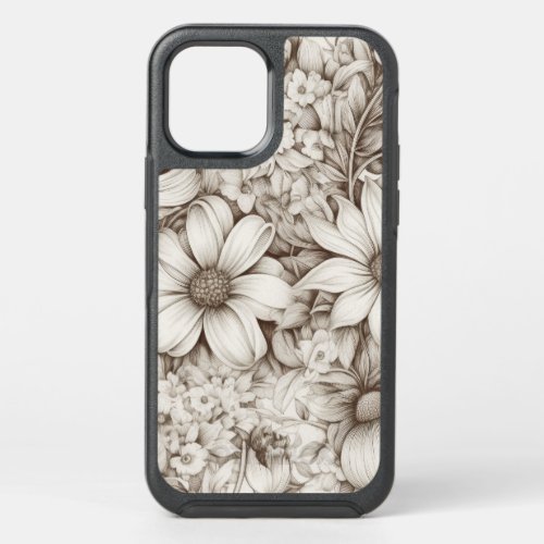 Vintage Floral Sepia Pattern 5 OtterBox Symmetry iPhone 12 Pro Case