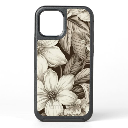 Vintage Floral Sepia Pattern (6) OtterBox Symmetry iPhone 12 Pro Case