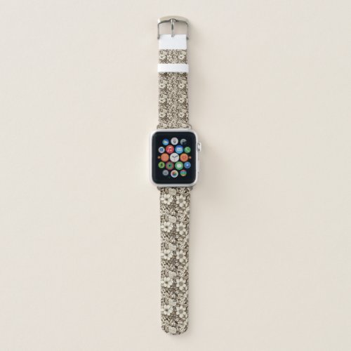 Vintage Floral Sepia Pattern 7 Apple Watch Band